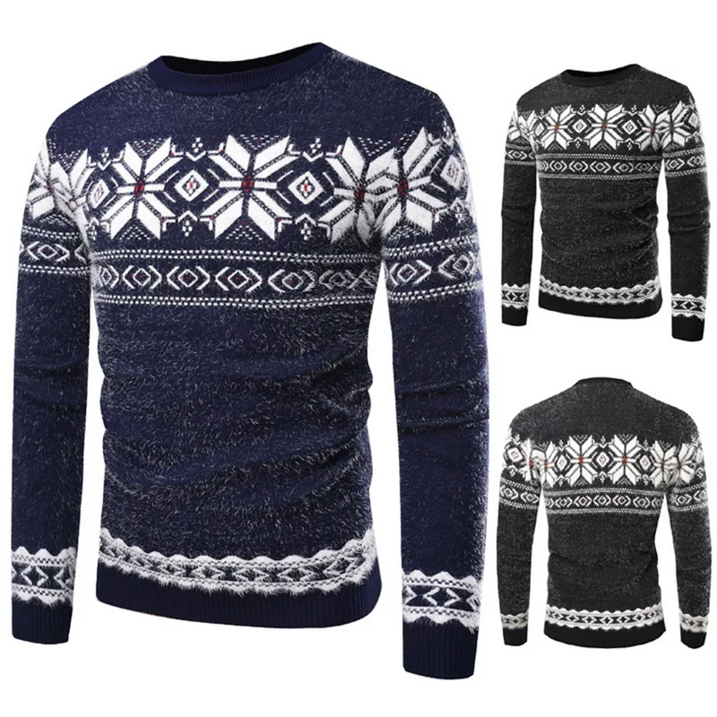 HEFLASHOR 2019 новый осенне-зимний Рождественский пуловер для мужчин с принтом