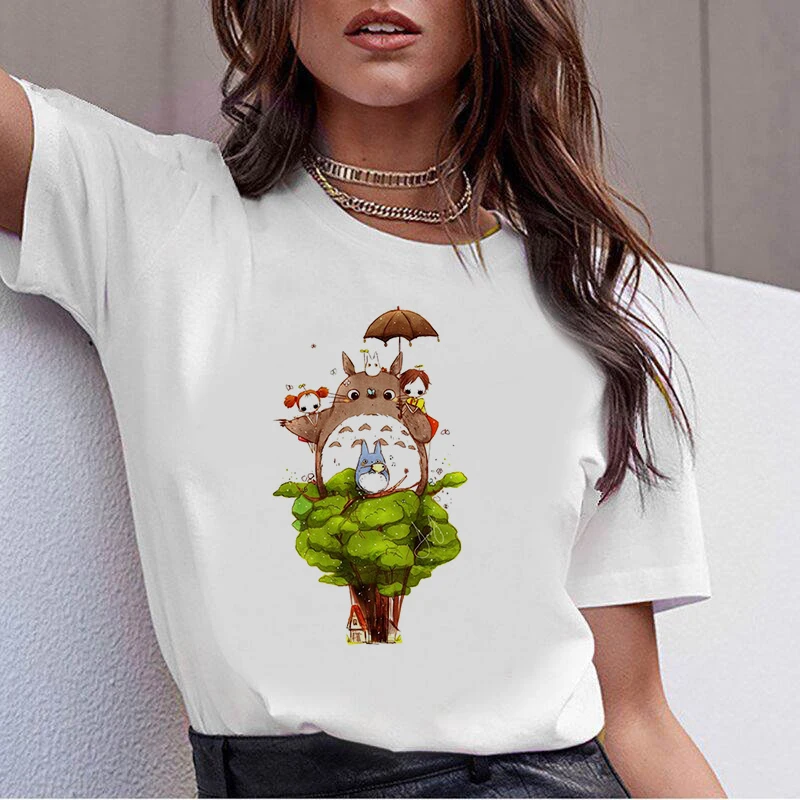 

The Great Wave of Aesthetic T-Shirt Women Tumblr 90s Fashion Graphic Tee Cute T Shirts And Dragon cat cartoon Summer Tops Female