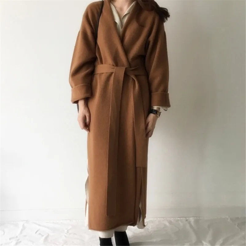 Женский кардиган кофта-Тренч выше колена свободный свитер пальто для женщин