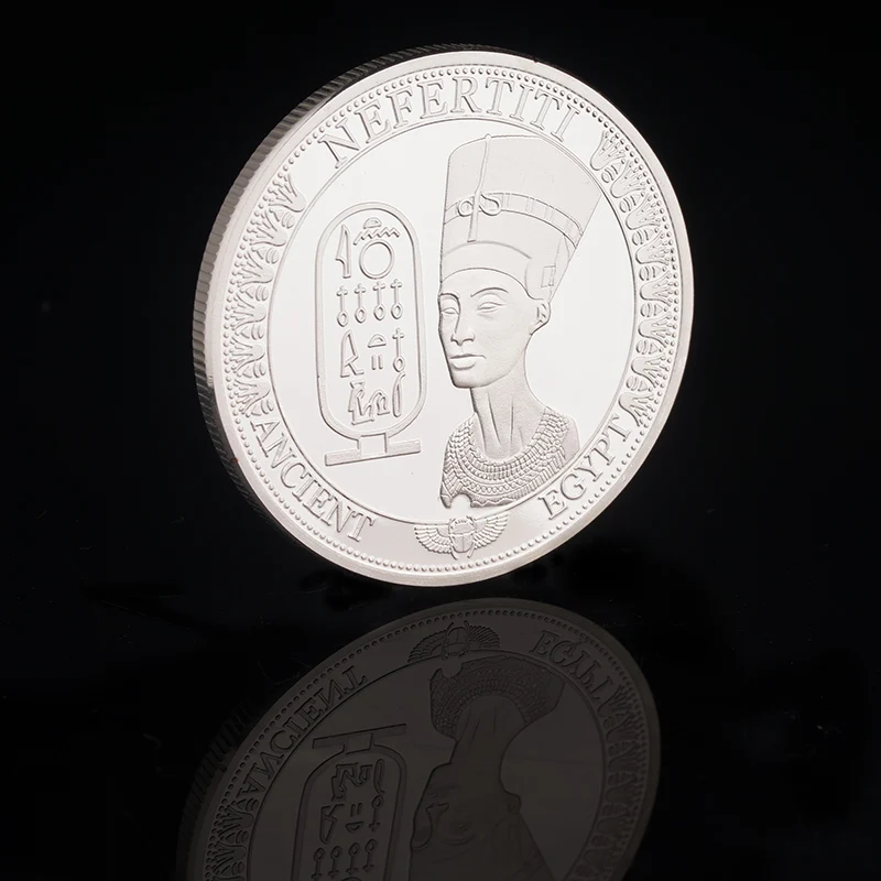 Винтажная египетская королева нефертита Пирамида Серебряная монета египетские