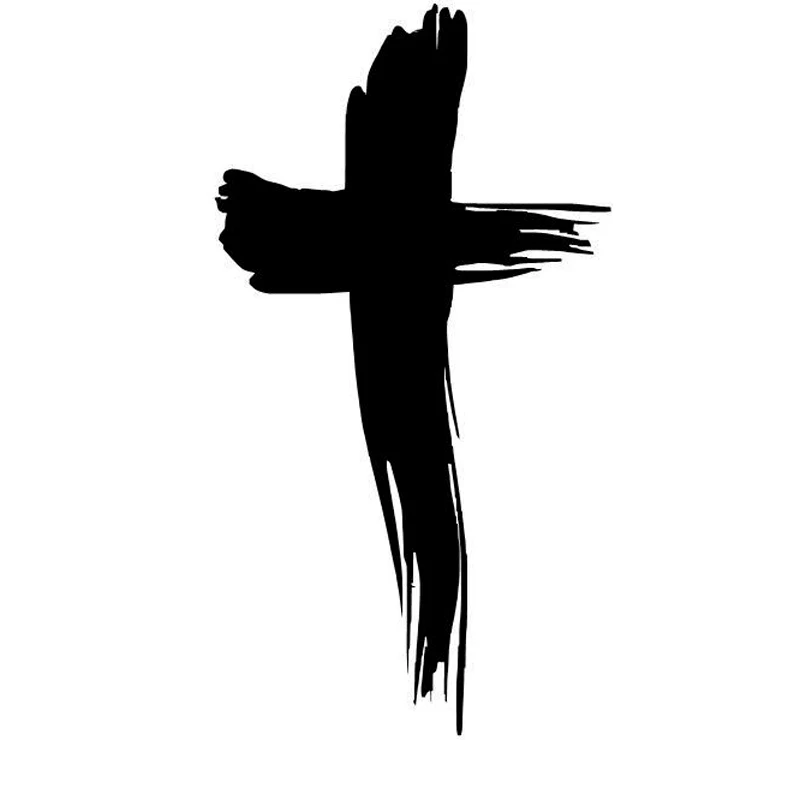 

Personalized Car Stickers Cross Fashion Black/Silver Vinyl Decal Car Window Sticker Religious Jesus 6.5cm*12cm