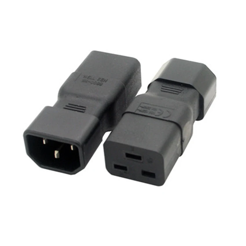 Черная медная розетка питания IEC320 C14 штекер к C19 UPS PDU APC адаптер Электрический