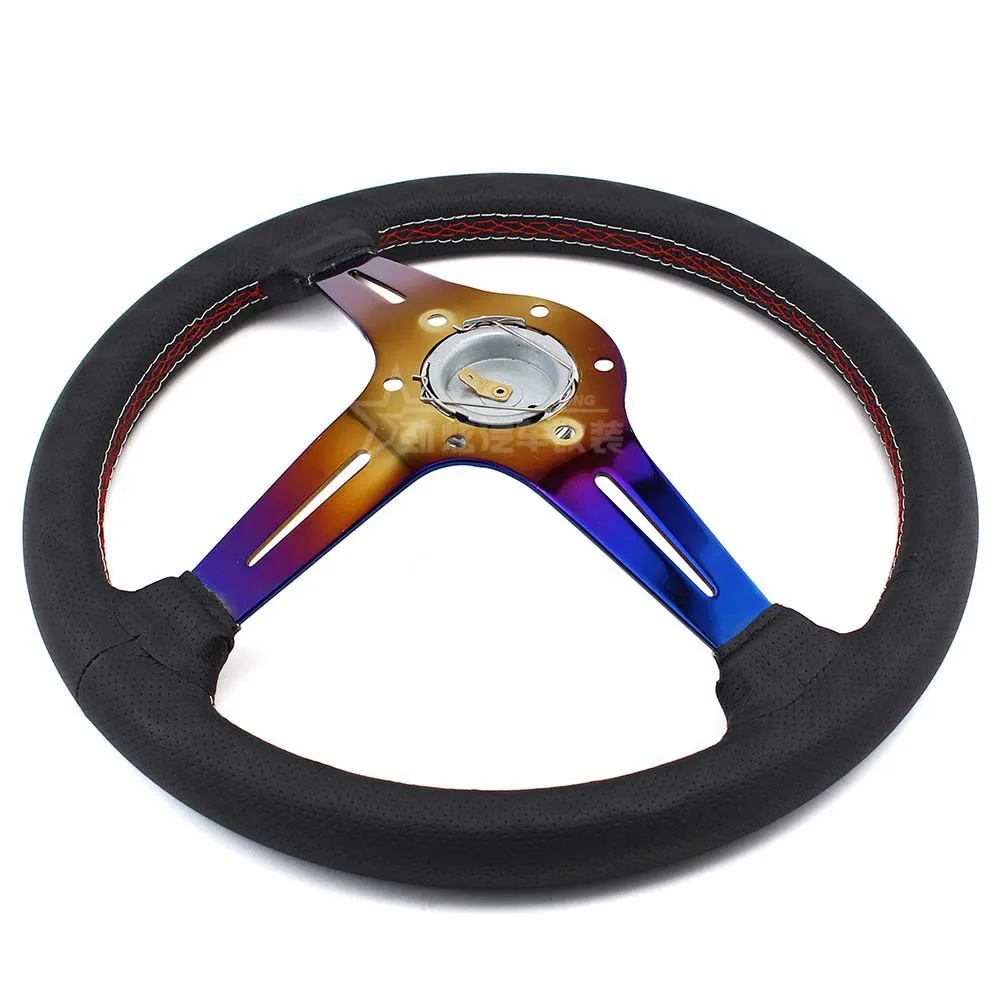 Автомобильное универсальное 14-дюймовое отверстие кожаное золотистое обжаренное