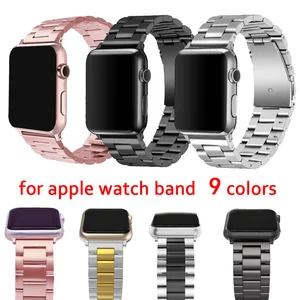 Ремешок из нержавеющей стали для Apple Watch band 44 мм 40 мм, браслет для iwatch series 6 5 4 3 band 42 мм 38 мм, звеньевой браслет, аксессуары