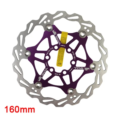 160mm Purple Улитка горный велосипед MTB DH 180 мм 160 мм 203 мм поплавок вращающийся диск тормозной ротор велосипедные роторы - Цвет: 160mm Purple