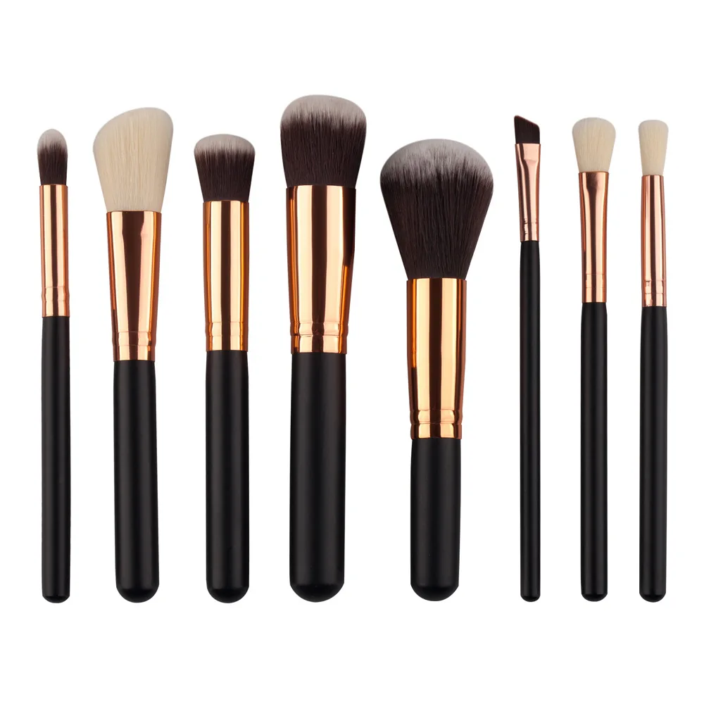 

Bronze color 8ps Makeup Brushes Set for Powder Blush Foundation Eyeshadow Concealer Lip Eye Make Up Brush Cosmetics Beauty Tools