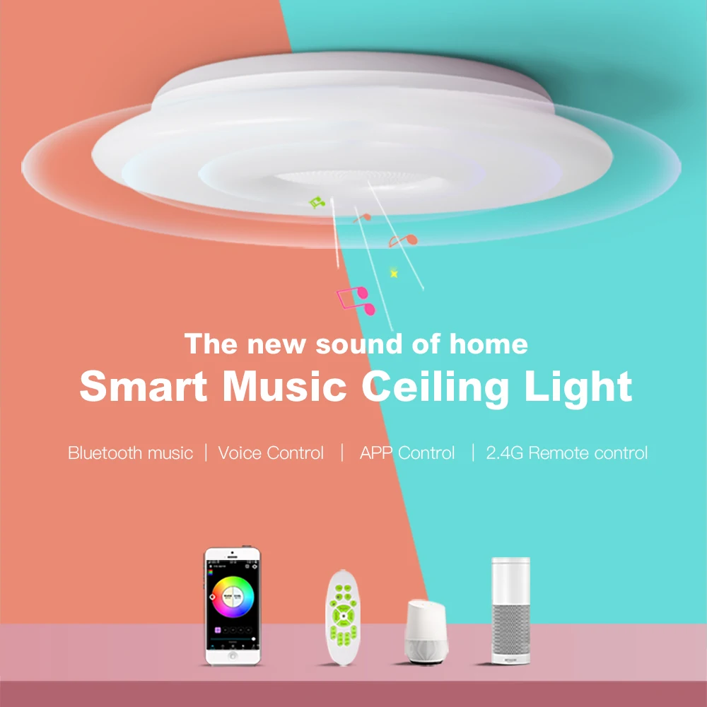 OFFDARKS Smart Ceiling Light WIFI Voice Control Bluetooth Speaker APP Remote Bedroom Kitchen Music lamp | Лампы и освещение