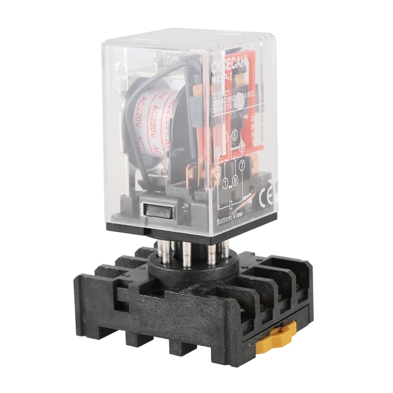 MK2P-I Clear Shell DPDT AC220V Coil Power Relay Socket Base | Обустройство дома