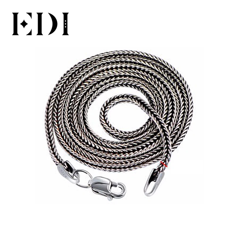 Женское и мужское ожерелье из серебра 925 пробы 2 мм|necklace fashion|necklace womennecklace women fashion |