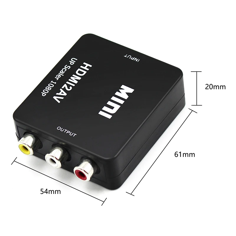 HDMI к RCA видео конвертер 1080P HDMI2AV HDMI AV композитный адаптер конвертер коробка поддержка NTSC PAL для ТВ PS4 черный белый