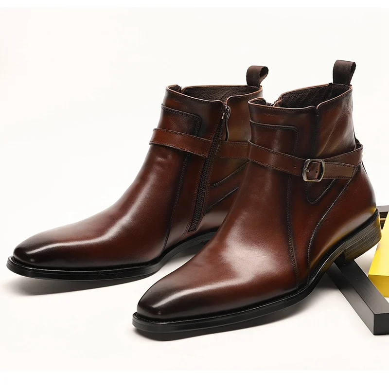 Элегантный квадратный носок мужская деловая официальная Туфли под платье обувь