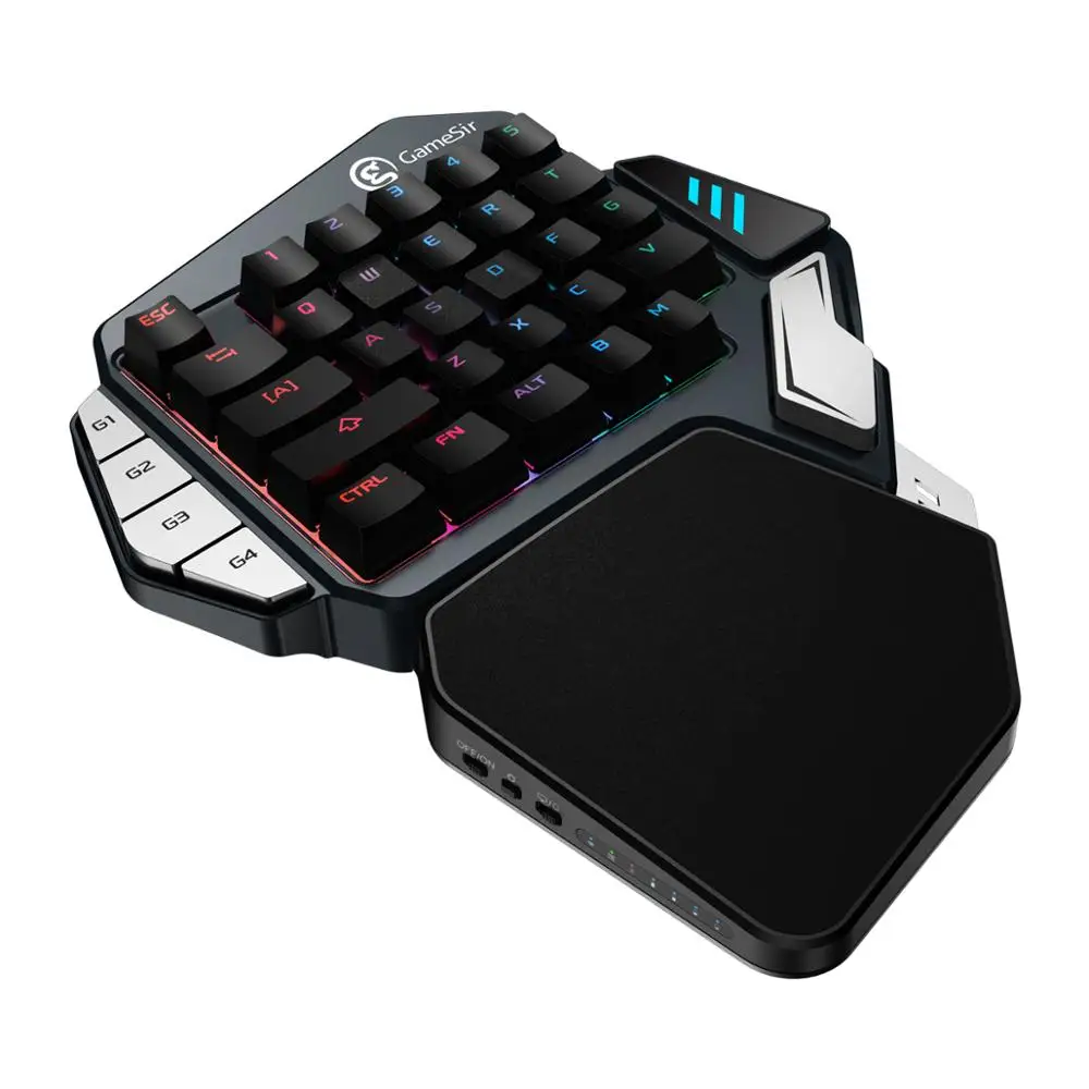 GameSir игровая клавиатура Z1 для мобильных игр PUBG FPS, AoV, Mobile Legends, RoS. Клавиатура с одной рукой Cherry MX red switch/BattleDock