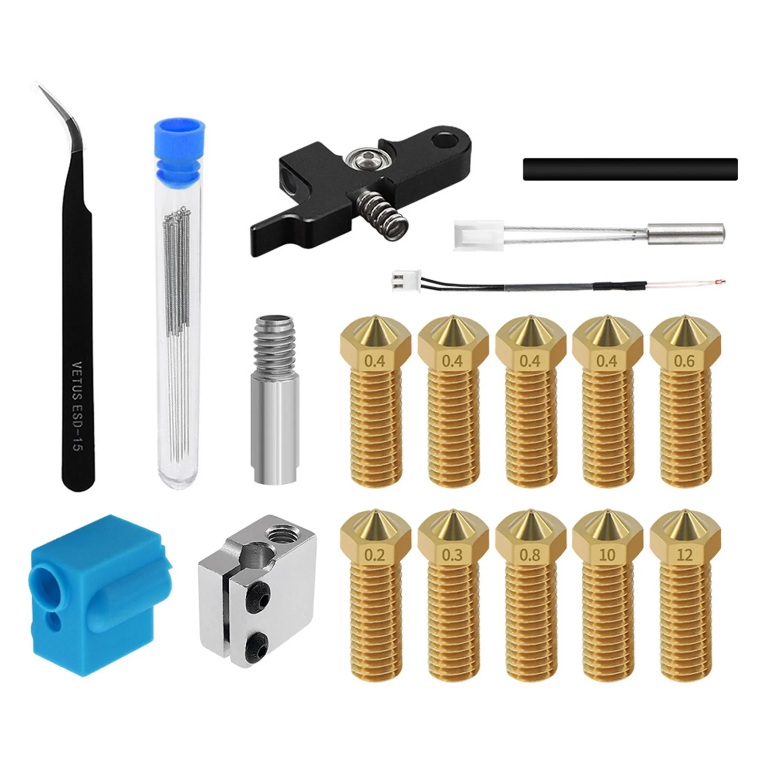 

Extruder Kit with Volcano Nozzles Silicone Sleeve Aluminum Block Handle Thermistor Throat for Artillery Sidewinder X1 Genius