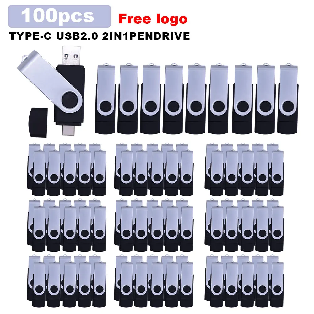 

Флеш-накопитель USB 100 шт./лот, 128 ГБ, 64 ГБ, 32 ГБ, 16 ГБ, 2,0