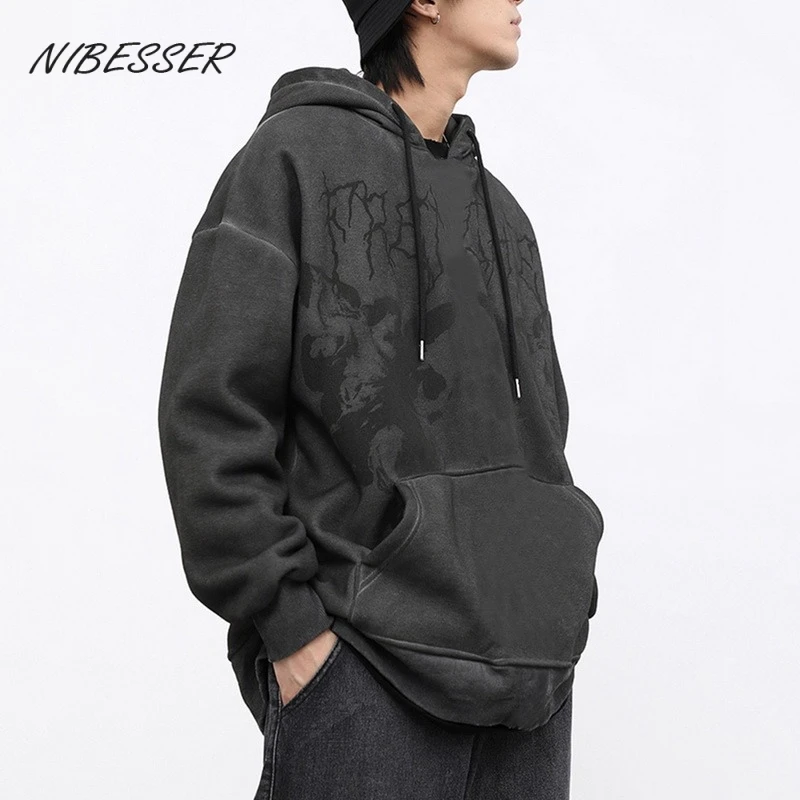 

Men's Hoodies Sweatshirt With Hood Male Streetwear New Long Sleeve Harajuku Hoody Angel Autumn Winter Oversized Hoodie For Man