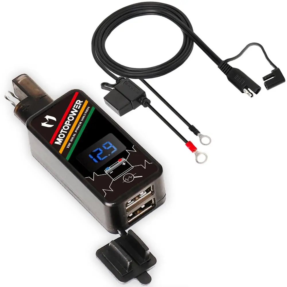 MOTOPOWER MP0620A 4.2Amp мотоцикл двойной USB зарядное устройство комплект адаптер SAE к USB| |