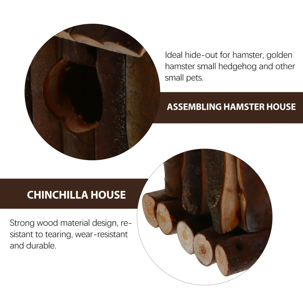 

Creative Hamster Pet Nest Wood Chinchilla Bird House Hedgehog Sleeping Bed