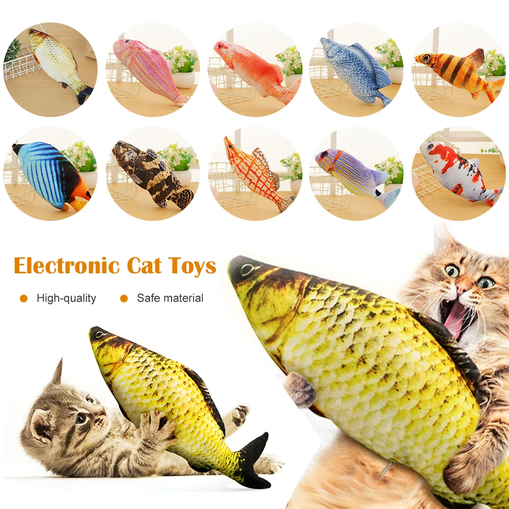 

Electronic Pet Cat Toy 30CM Electric USB Charging Simulation Fish Toys for Dog Cat Chewing Playing Biting Supplies Dropshiping