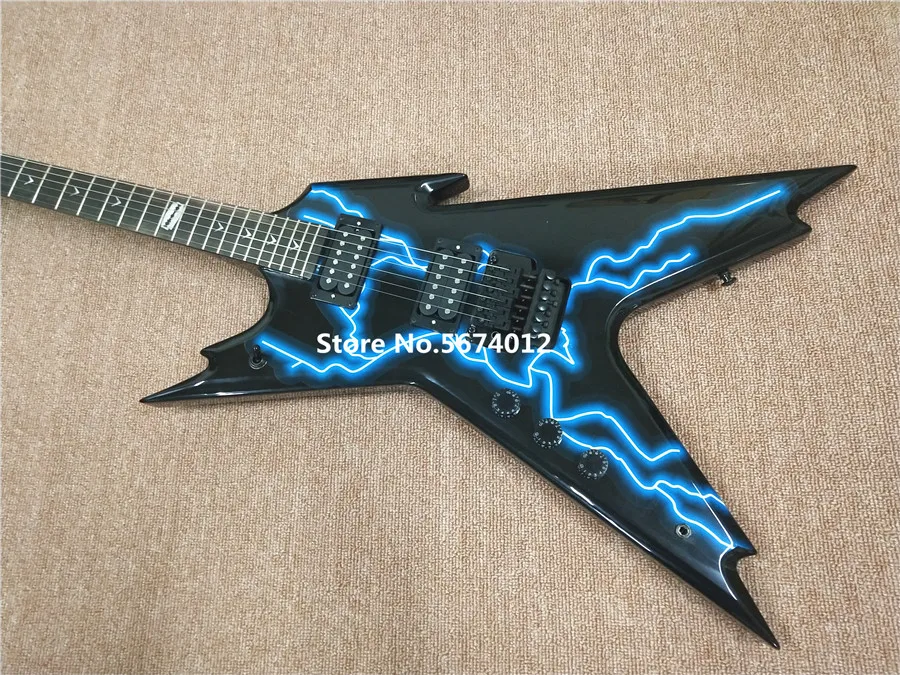 

Высококачественная бритвенная электрическая гитара, Китай, OEM, графическая верхняя гитара с разъемом lightning, может быть настроена для левой р...