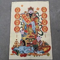 tibetan religious buddha statue silk embroidered thangka brocade painting gold silk brocade embroidery guangjin finance