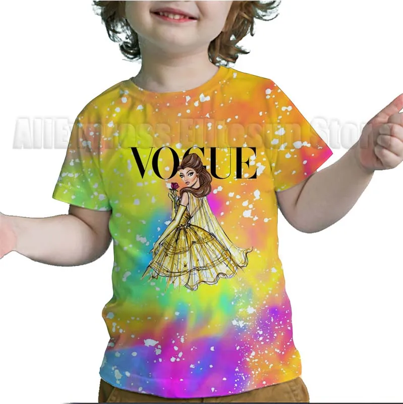

Toddler Vogue Girls 3D Print T Shirts Summer Kids Cute Graphic T-shirts Children Cartoon Tshirts Baby Girls Tee Tops Camiseta