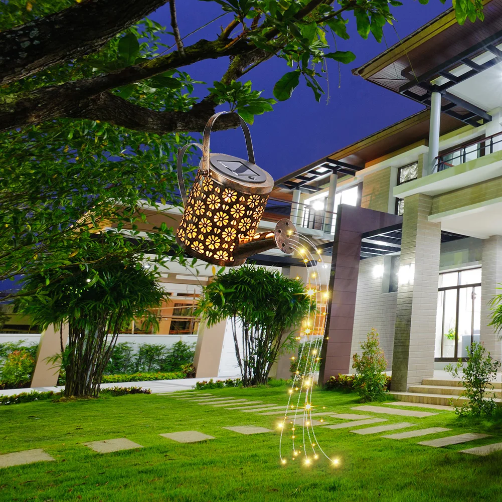 

Ландшафтное освещение, светильник с украшением на солнечной батарее, водонепроницаемый полая лампа для чайника и душа, уличные двор, дорожк...