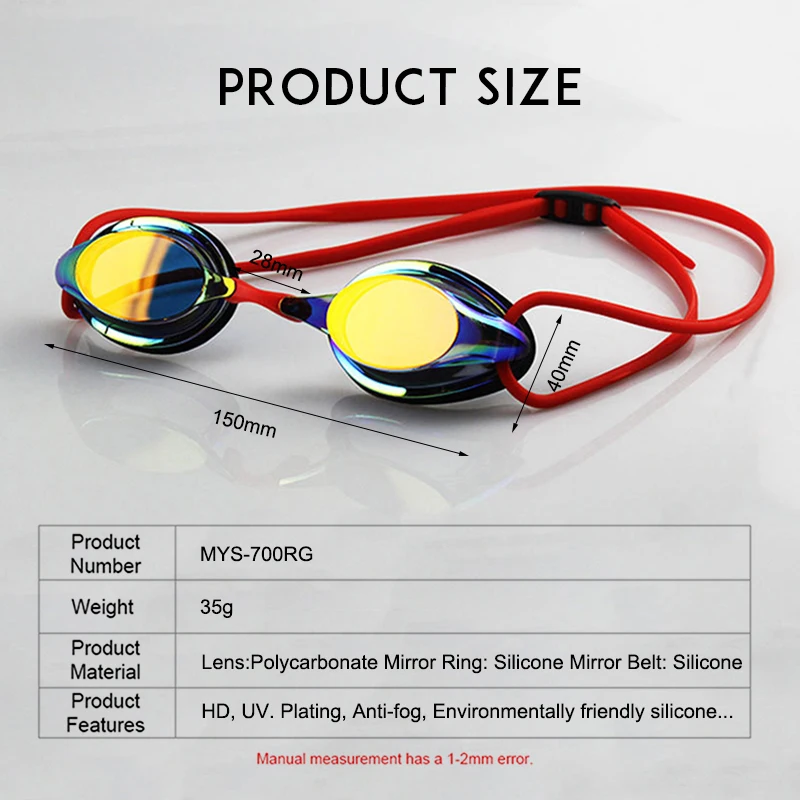 Professional Competition Swimming Goggles Plating Anti-Fog Waterproof UV Protection Silica Gel Diving Glasses Racing Spectacles