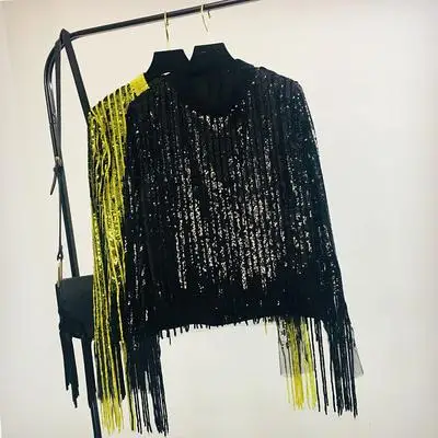 Женский трикотажный пуловер с круглым вырезом и длинным рукавом - купить по