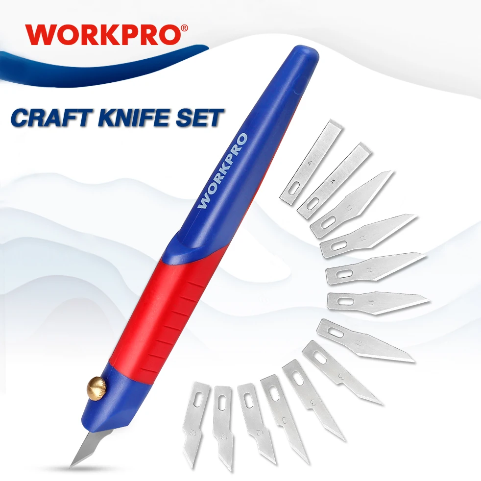 Набор гравировальных ножей WORKPRO сменные ремесленные ножи с 13 лезвиями для дерева