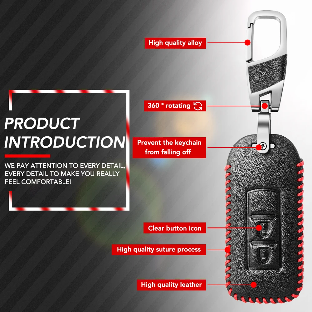 Leather Protect key fob skin cover case cap set for Mitsubishi Outlander ASX AXR RVR Nativa Pajero Montero Lancer Shogun Remote |