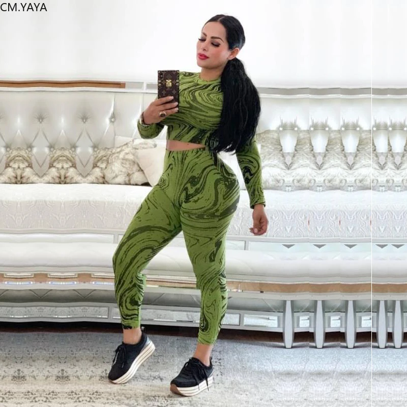 Женский комплект из двух предметов GL зимний укороченный Топ с длинным рукавом и