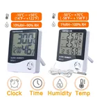 ЖК-дисплей электронные цифровые Температура измеритель влажности термометром и гигрометром декоративные часы для дома и улицы часыПогодная станция с HTC-1 HTC-2