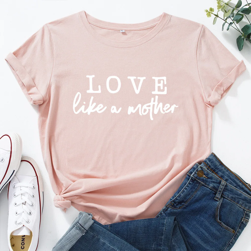 

Plus Size LOVE Letters Print T-Shirt Women Cotton TShirt O Neck Short Sleeve Tees Summer Pink Top Streetwear Aesthetic Clothes
