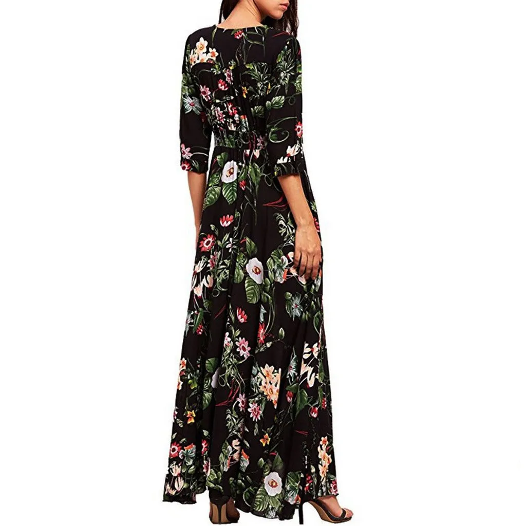 Женское платье 2019 повседневный летний свободный сарафан с длинным рукавом