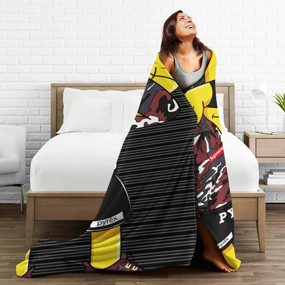 

3D Cartoon Sherpa Blanket Warm Super Soft Flannel Office Nap Bedspread Sofa Bedding Plush Quilt Plaids 300699205