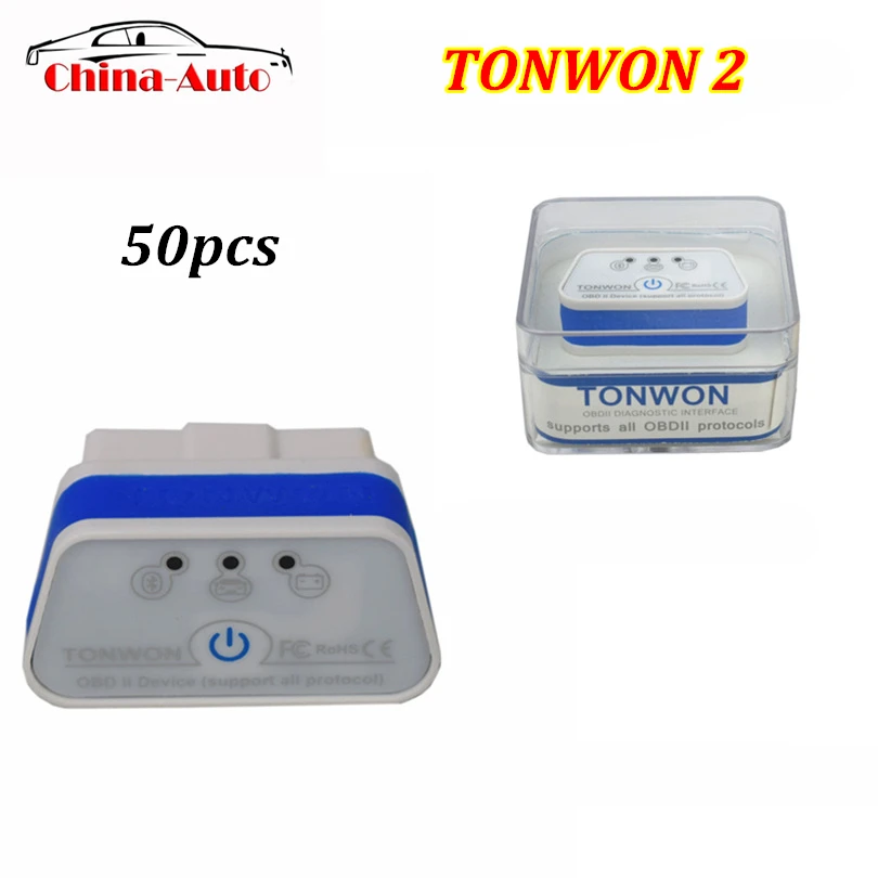 50 шт. Newset TONWON 2 Wifi для iOS и Andiord OBDII OBD2 Bluetooth 4 0/3 0 лучше чем ELM327 V1.5 автомобильный