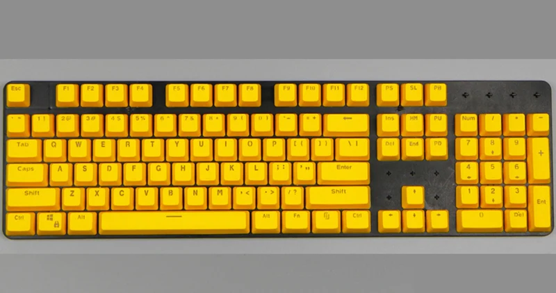 PBT английский язык 108 клавиши крышки s ключи различные цвета выбор для Cherry MX механическая клавиатура колпачки переключатели - Цвет: yellow PBT