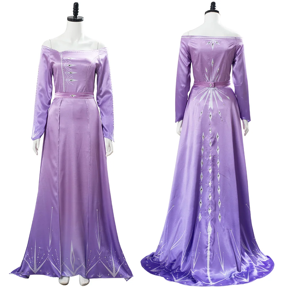 Взрослая Эльза фиолетовый розовый ночная рубашка платье Фиолетовый водяной