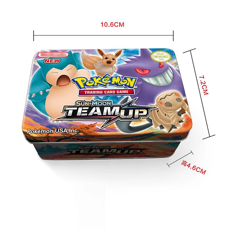 42 шт. блестящие карты Pokemon с коробкой SUN &amp MOON TEAM UP GX MEGA Game Battle Carte торговые игра