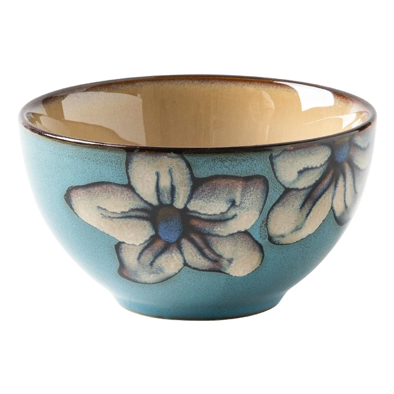 Японская керамическая чаша для завтрака с ручной росписью обеденная йогурта