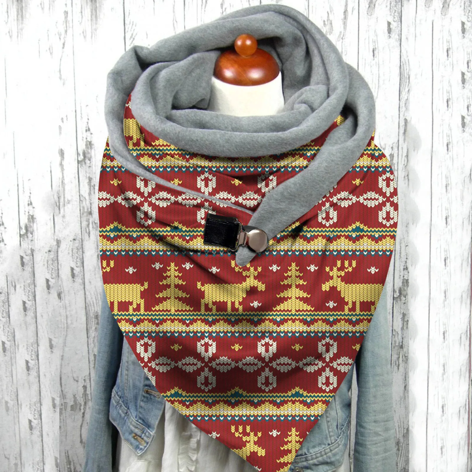 40 # рождественские Дизайнерские шарфы с пуговицами повседневные теплые