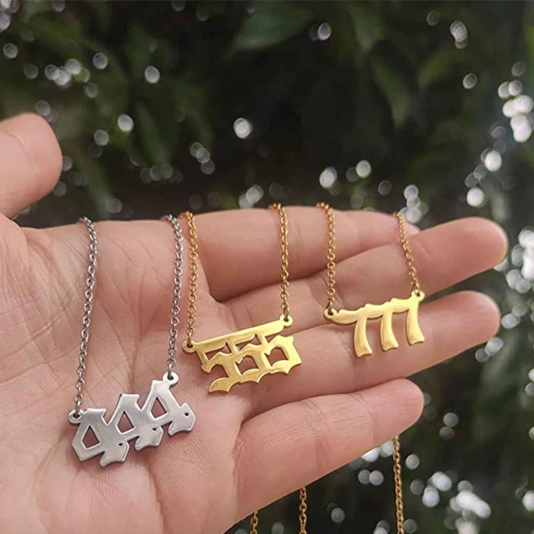 

Angel Number 444 Necklaces 111 222 333 444 555 777 888 999 666 Devil Necklace Stainless Steel Pendant Choker Christmas Jewelry