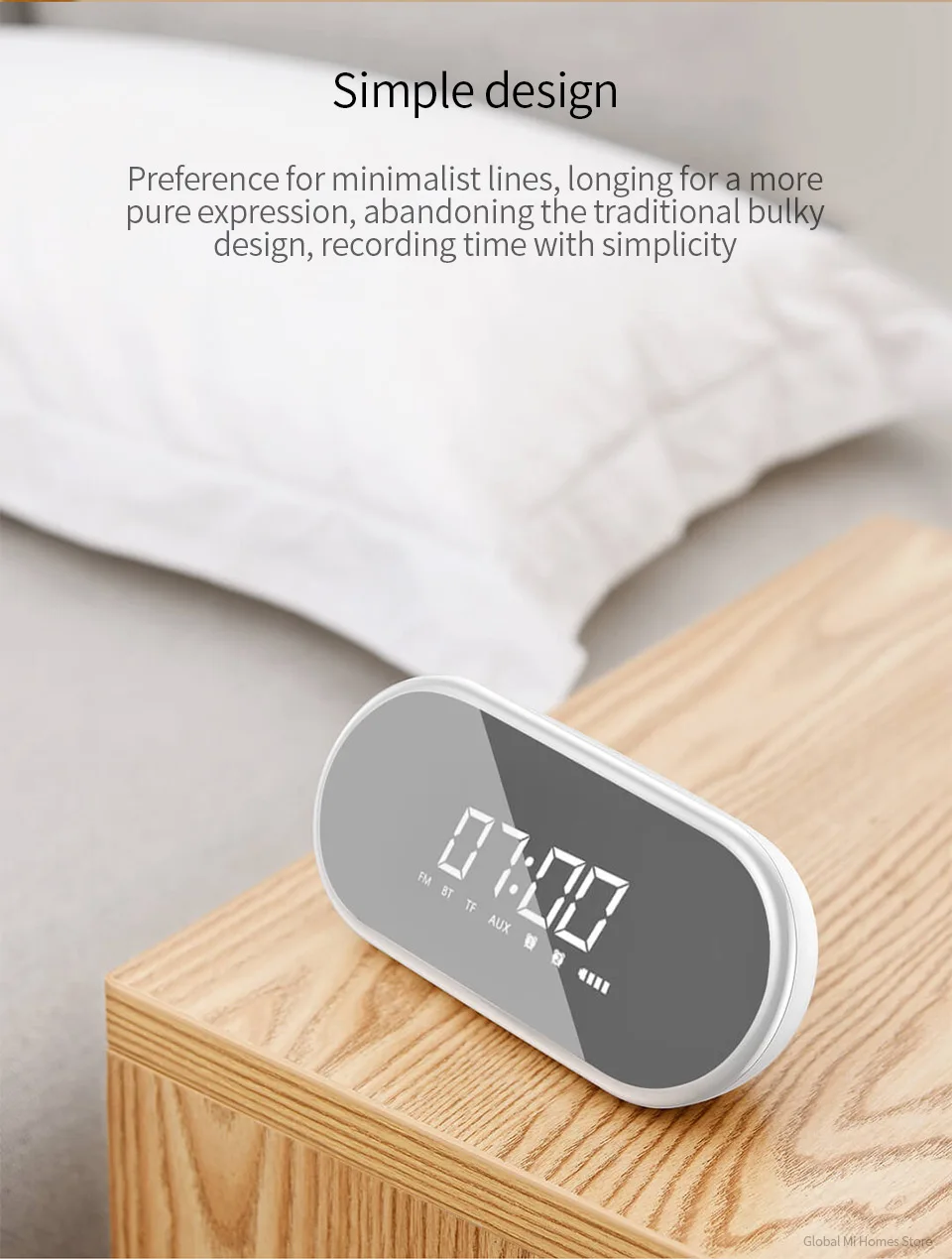 Xiaomi Youpin BASEUS беспроводной Bluetooth динамик бытовой сабвуфер мини звук Будильник зеркало портативное радио 3-D объемное