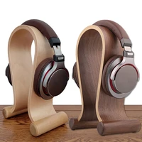 universal u shape wood headphone stand earphone hanger headset display shelf for gamming headphones accessories