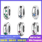 Новые искусственные серебряные снежинки с изображением синего циркона, тонкие пробки, бусины-разделители подходят для изготовления оригинальных шармов, браслетов, ювелирных изделий