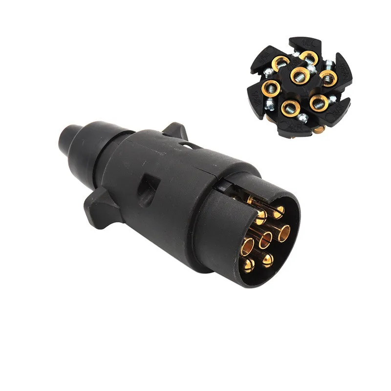 

12V 7 Way Round Standard European Car Plug Connector Plastic Car Trailer 7 Pin Socket Plugs For Trailers Car Accessories