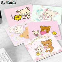 ruicaica new designs rilakkuma bear laptop gaming mice mousepad smooth writing pad desktops mate gaming mouse pad
