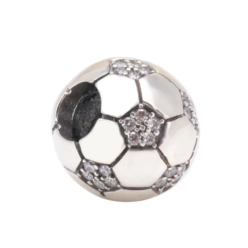

Hot Sale 100% Real S925 sterling silver Shining Football Beads Fit Original Bracelet Making Fashion DIY Jewelry