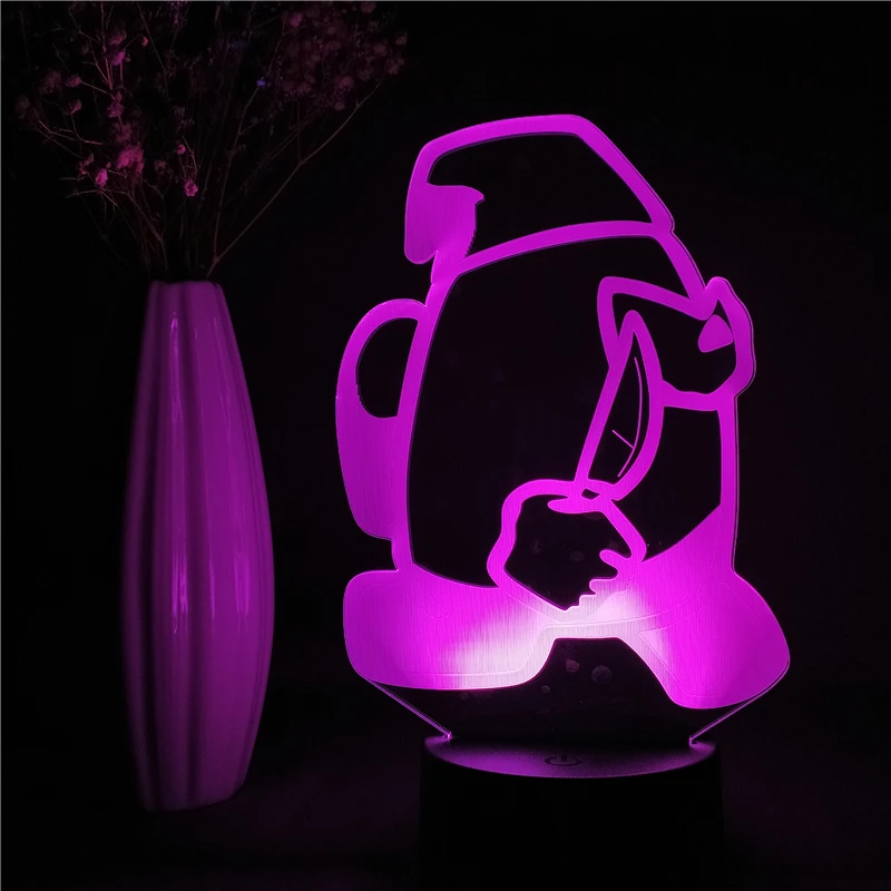 

Game Among us Fingure Led Night Light Game Figurine Nightlight Kids Birthday Gift Cool Bedroom Decor 16 Colors with Remote Light