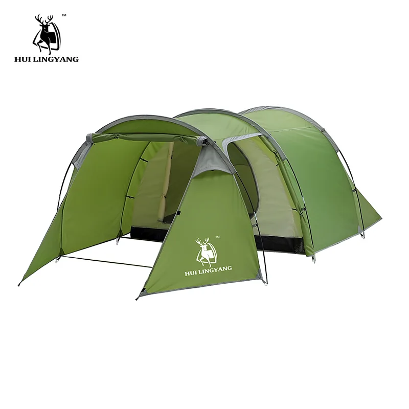 Кемпинговая палатка Водонепроницаемая двухслойная туннельная для 3-4 человек